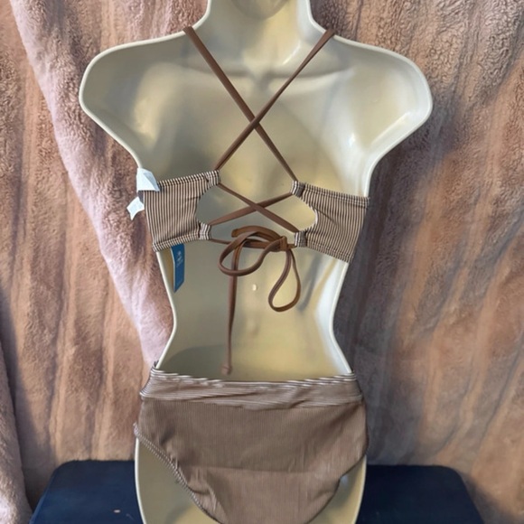 Cupshe Brown Striped Bikini Set - Picture 2 of 2